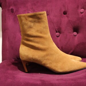 bottines petit talon daim camel semicouture