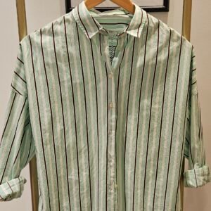 chemise rayée vert blanc