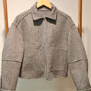 Blouson zippé pied-de-poule